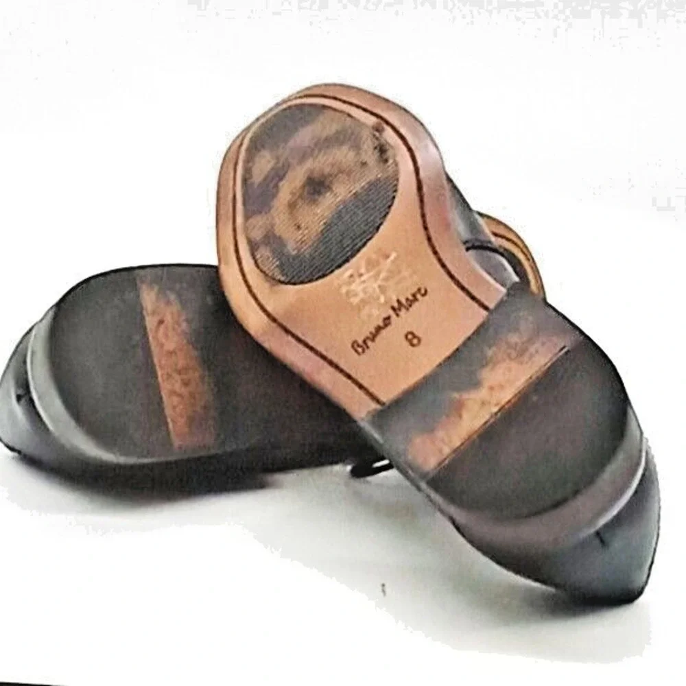 BRUNO MARC Oxfords Shoes Men's Size 8 M Leather Uppers Black Dress